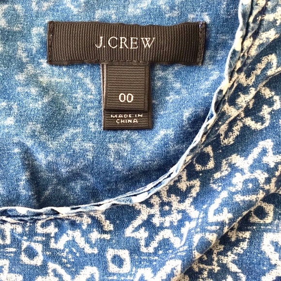 J. Crew Long Sleeve Block Print Blouse. Size 00 - Picture 6 of 6